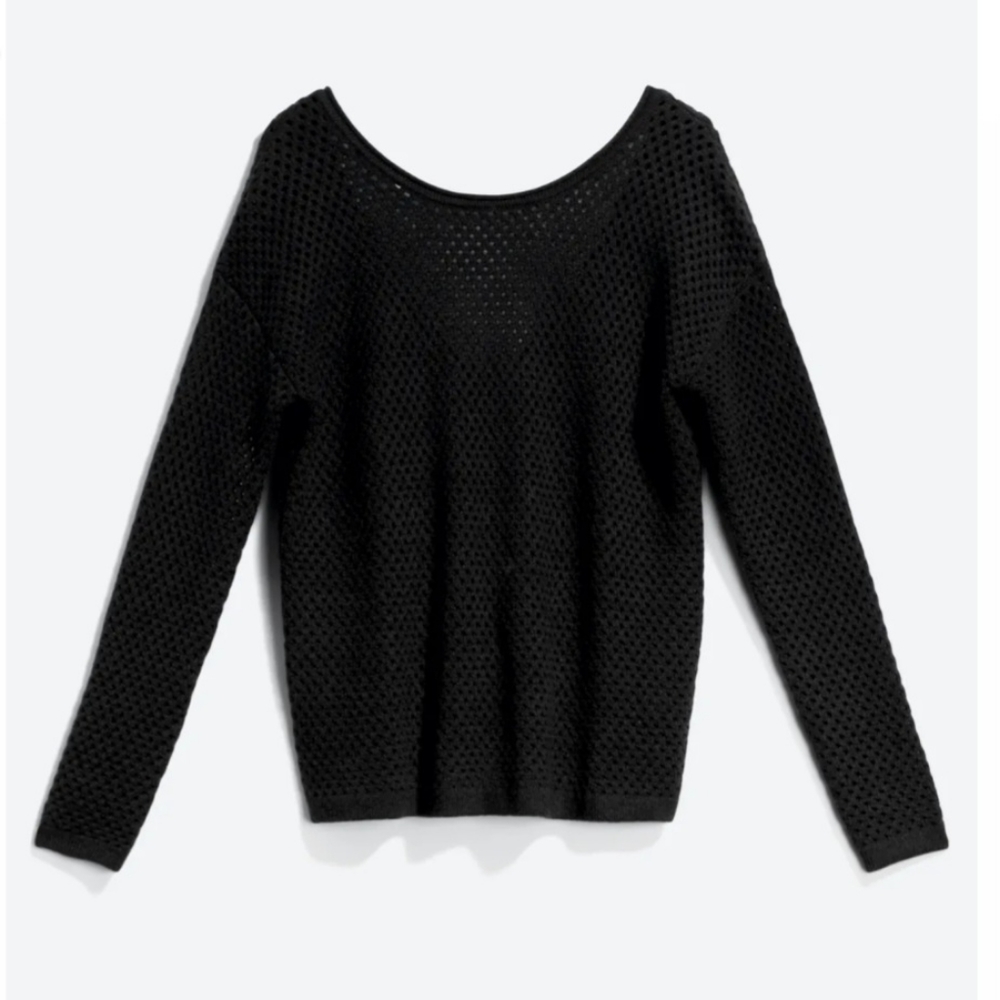 Harper Lane Sennah Pointelle Mesh Pullover Size M